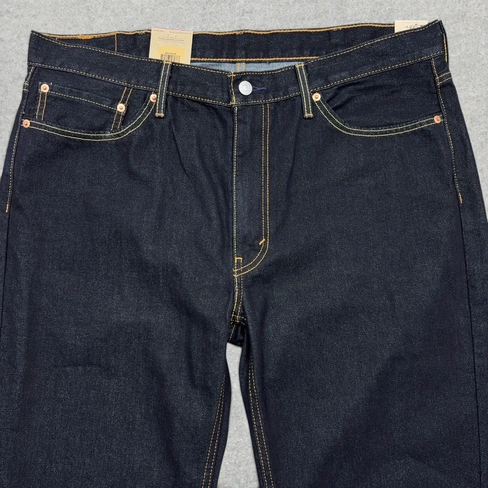Levi's 514 Jeans Mens 38x30 Dark Indigo Blue Denim Straight Fit Stretch Modern